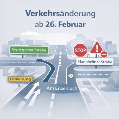Pforzheim - Karlsruher Straße: Verkehrsänderungen ab 26. Februar